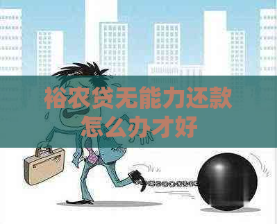裕农贷无能力还款怎么办才好