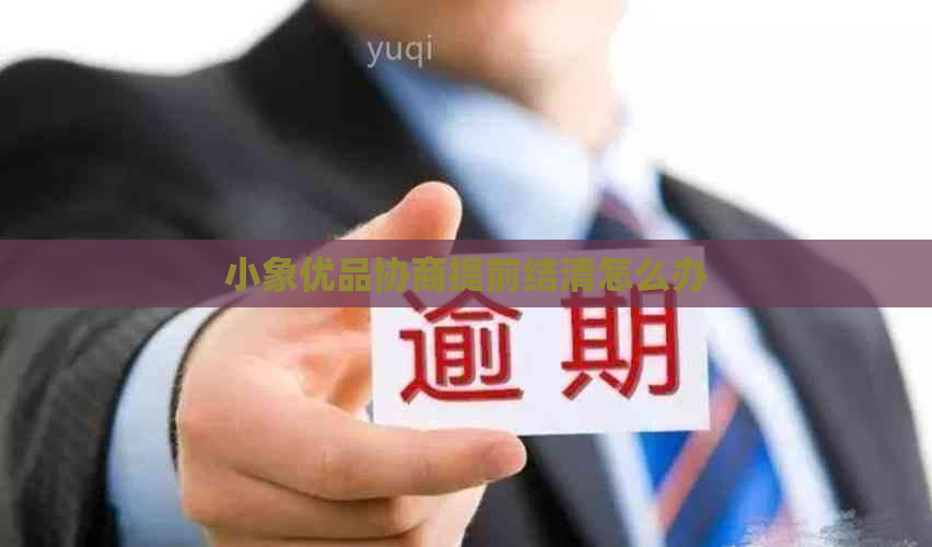小象优品协商提前结清怎么办