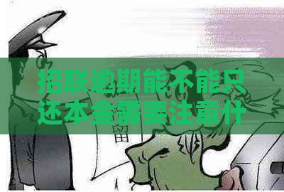 招联逾期能不能只还本金需要注意什么