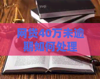网贷40万未逾期如何处理