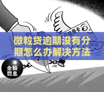 微粒贷逾期没有分期怎么办解决方法