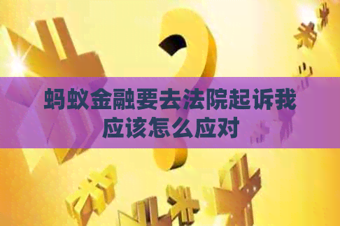 蚂蚁金融要去法院起诉我应该怎么应对