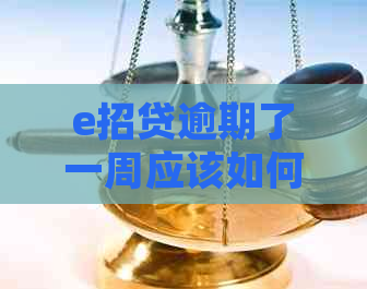 e招贷逾期了一周应该如何处理
