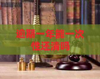 逾期一年能一次性还清吗