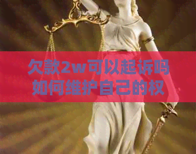 欠款2w可以起诉吗如何维护自己的权益