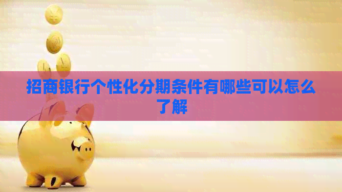 招商银行个性化分期条件有哪些可以怎么了解