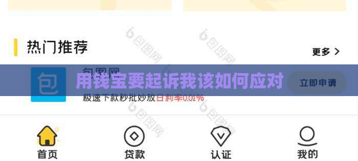 用钱宝要起诉我该如何应对