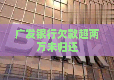 广发银行欠款超两万未归还