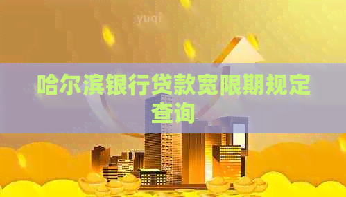 哈尔滨银行贷款宽限期规定查询