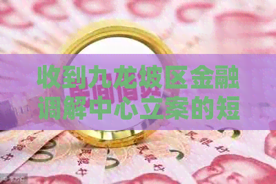 收到九龙坡区金融调解中心立案的短信后怎么办