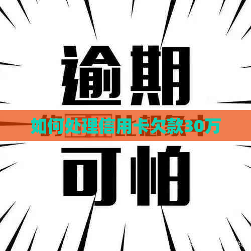 如何处理信用卡欠款30万