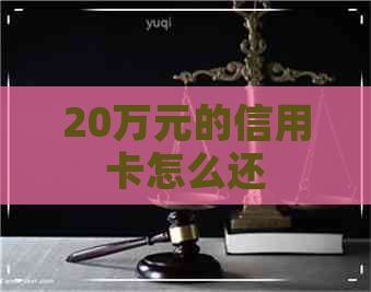20万元的信用卡怎么还