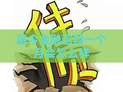 惠今金融逾期一个月会怎么样