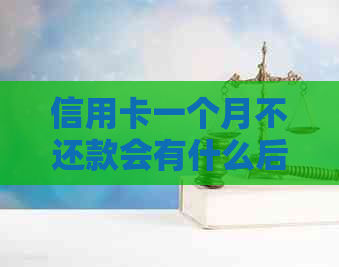 信用卡一个月不还款会有什么后果需要了解