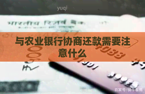 与农业银行协商还款需要注意什么