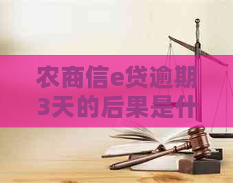 农商信e贷逾期3天的后果是什么