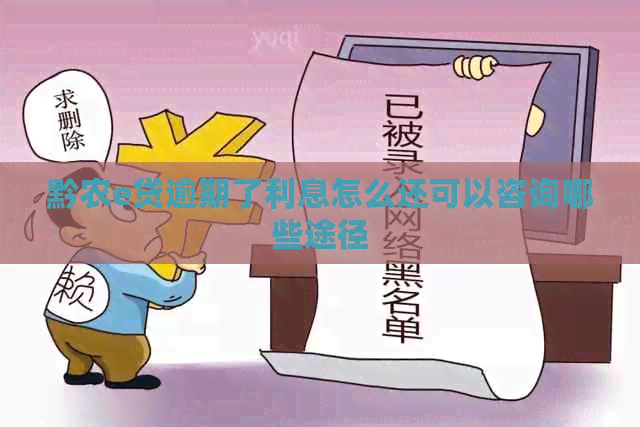 黔农e贷逾期了利息怎么还可以咨询哪些途径