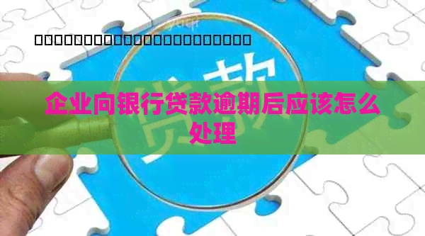 企业向银行贷款逾期后应该怎么处理