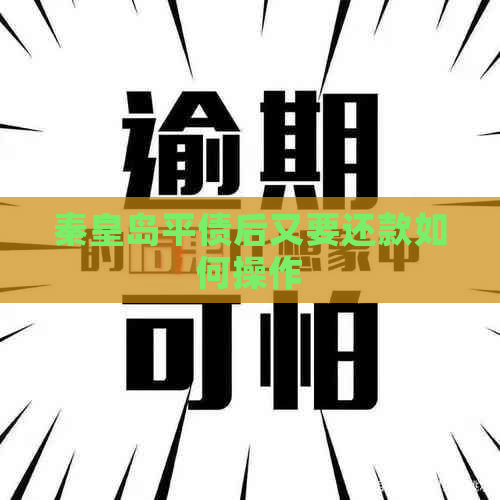 秦皇岛平债后又要还款如何操作