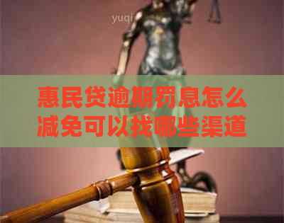 惠民贷逾期罚息怎么减免可以找哪些渠道