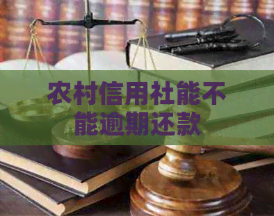 农村信用社能不能逾期还款