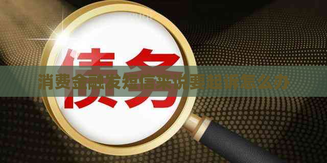 消费金融发短信来说要起诉怎么办