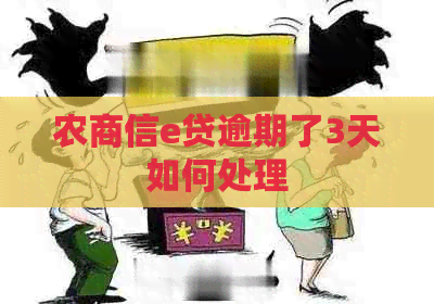 农商信e贷逾期了3天如何处理