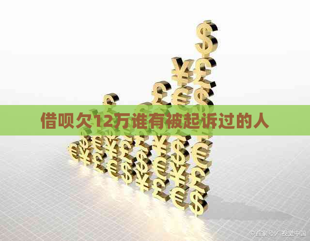 借呗欠12万谁有被起诉过的人