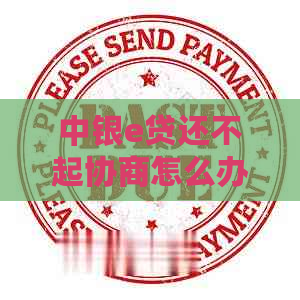 中银e贷还不起协商怎么办