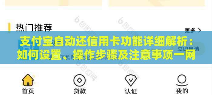 支付宝自动还信用卡功能详细解析：如何设置、操作步骤及注意事项一网打尽