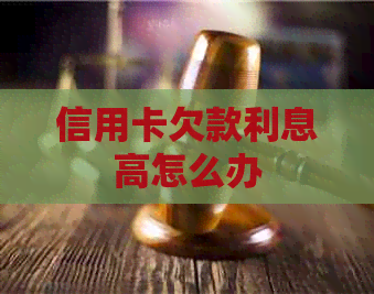 信用卡欠款利息高怎么办