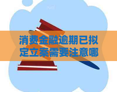 消费金融逾期已拟定立案需要注意哪些事项