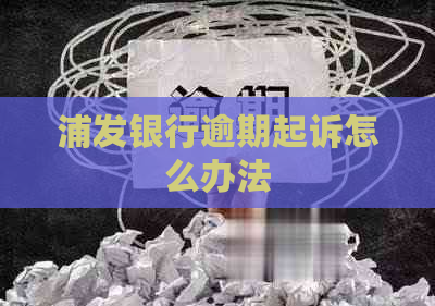 浦发银行逾期起诉怎么办法