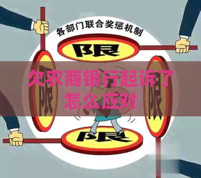 欠农商银行起诉了怎么应对