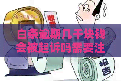 白条逾期几千块钱会被起诉吗需要注意哪些问题