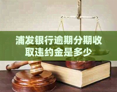 浦发银行逾期分期收取违约金是多少