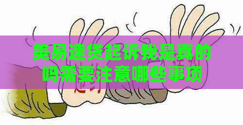 美易速贷起诉我是真的吗需要注意哪些事项