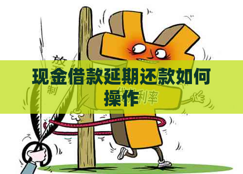 现金借款延期还款如何操作