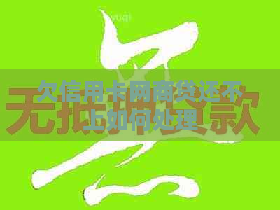 欠信用卡白条贷还不上如何处理