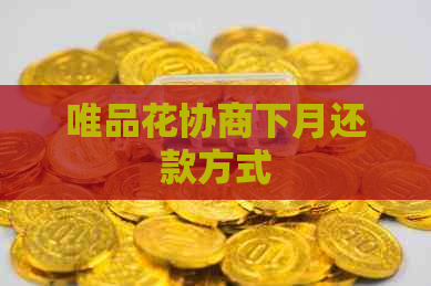 唯品花协商下月还款方式