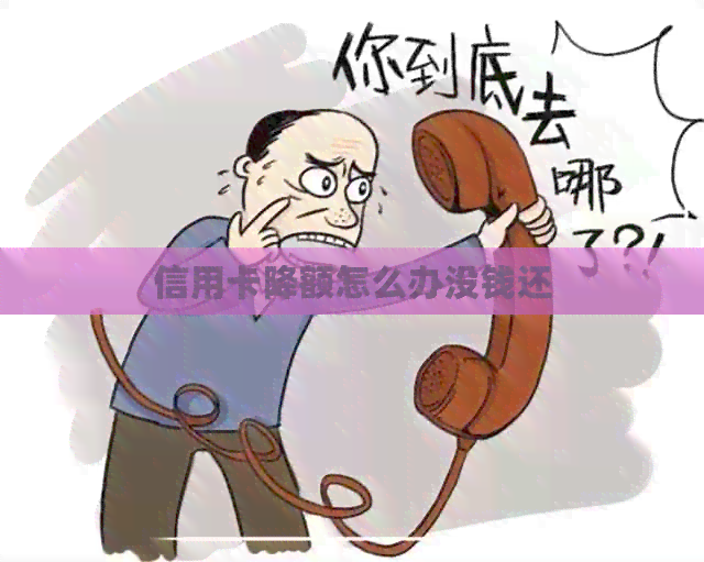 信用卡降额怎么办没钱还