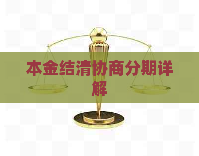 本金结清协商分期详解