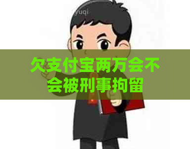 欠支付宝两万会不会被刑事拘留