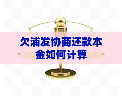 欠浦发协商还款本金如何计算