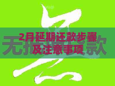 2月延期还款步骤及注意事项