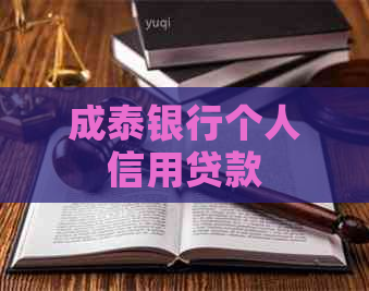 成泰银行个人信用贷款