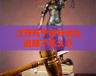 江苏苏宁银行说我逾期了怎么办