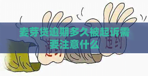 麦芽贷逾期多久被起诉需要注意什么