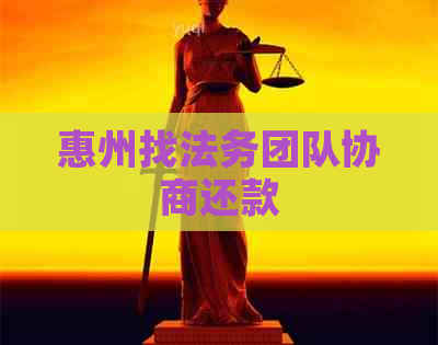 惠州找法务团队协商还款