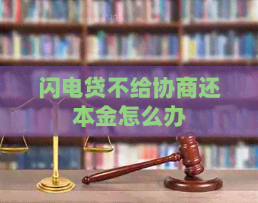 闪电贷不给协商还本金怎么办